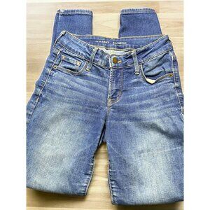Old Navy Rockstar Blue Jeans Mid Rise Skinny Size 0